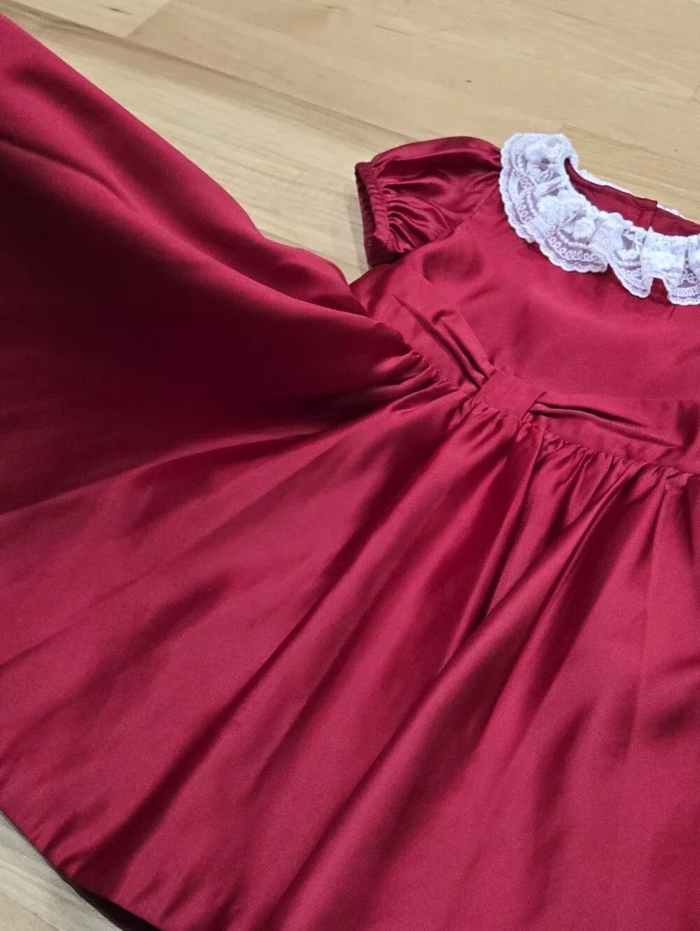 Janie And Jack X American Girl Red Party Dress with White Lace Trim Size 7